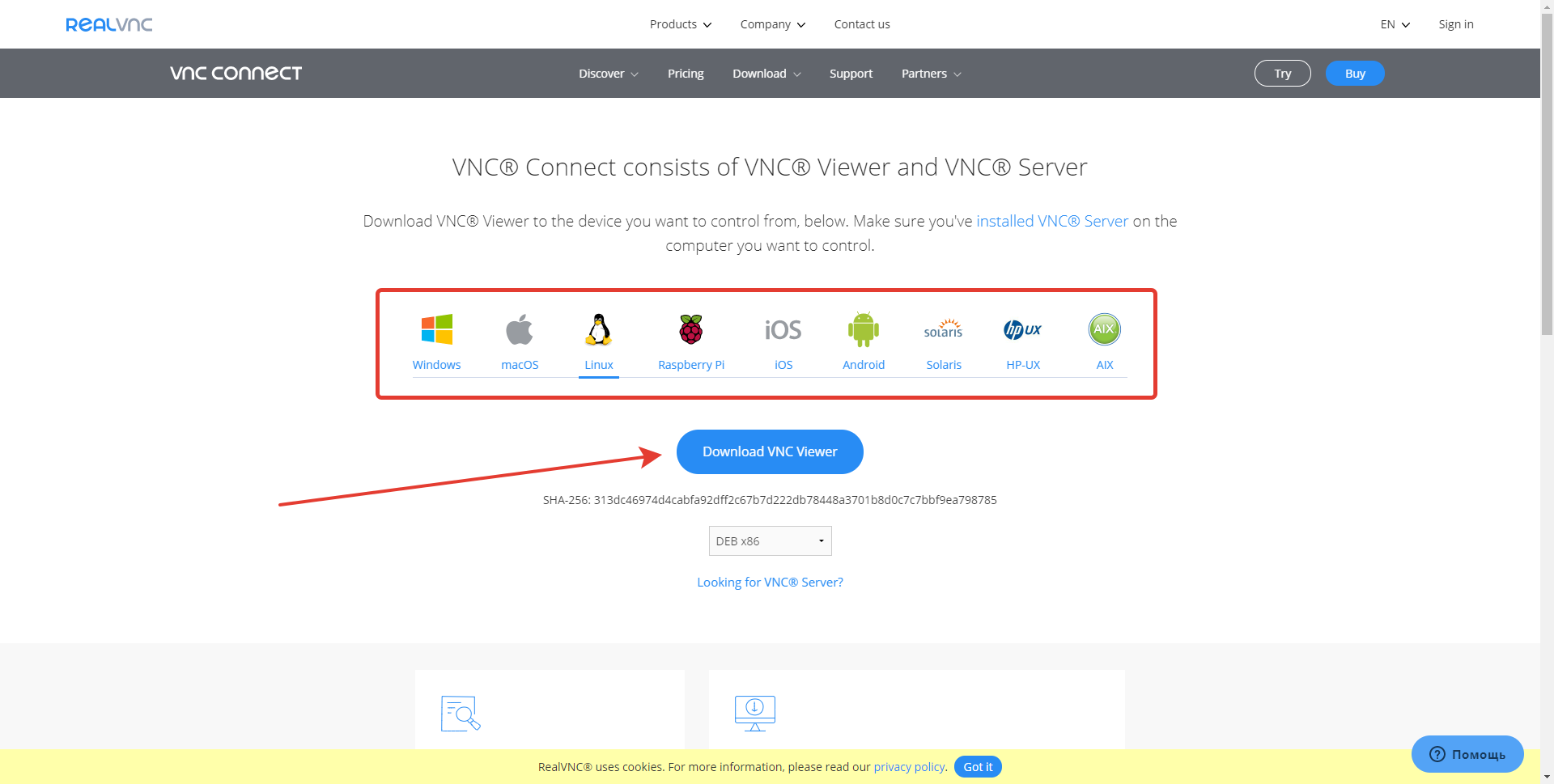Установка клиента VNC Viewer