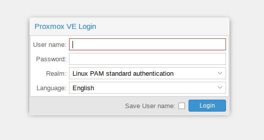 Proxmox VE Login
